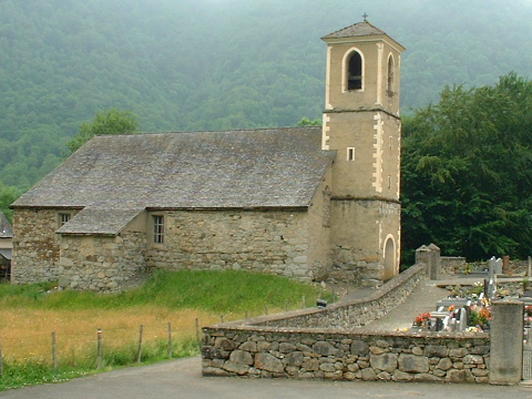 Pyrenees - Hautes Pyrenees - EGLISE ET CIMETIERE D'ESTAING (995 m)
